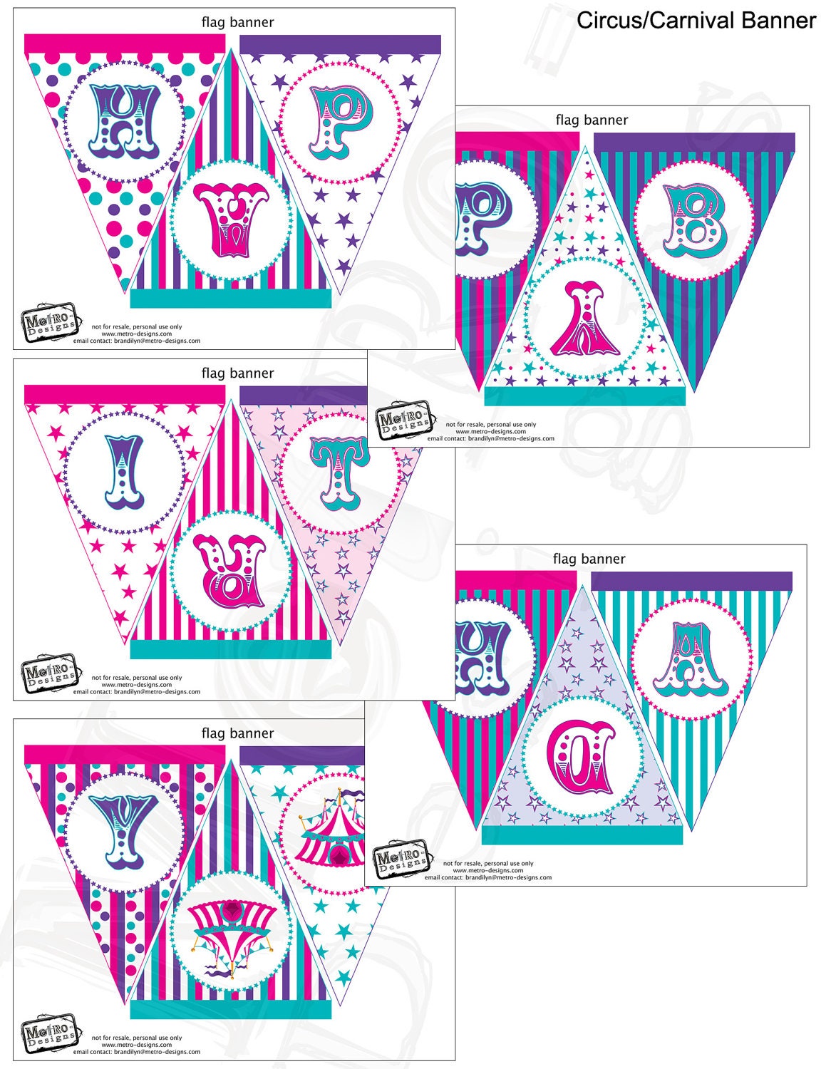 Circus, Carnival PRINTABLE, D.I.Y. Custom Banner Digital File - by Metro Events/Metro-Designs Il_570xn