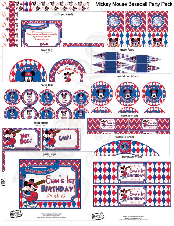 Mickey Mouse Baseball - Party Kit Il_570xn