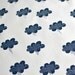 stormy weather in storm on bone handprinted fabric panel dark blue french navy