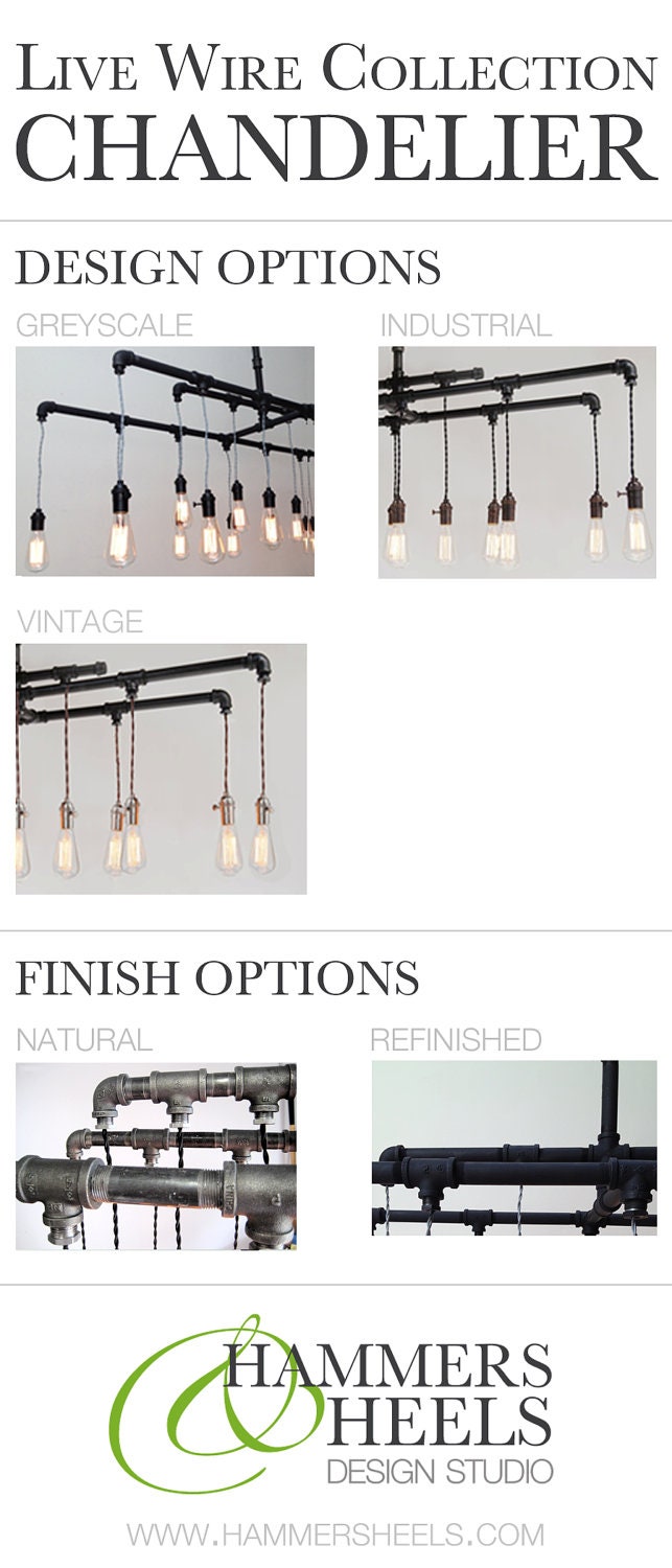 Industrial pipe pendant edison chandelier