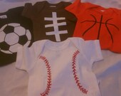 Adorable Sports Onesie Set - Football, Baseball, Basketball and Soccer ball