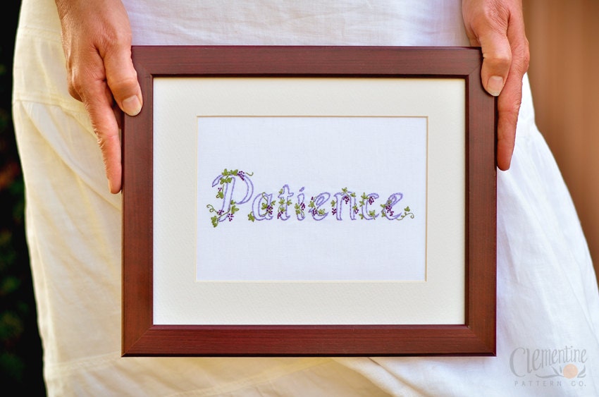 Patience - Fruit of the Spirit Series - Embroidery Pattern PDF
