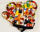Beer oven mitts - set of 2