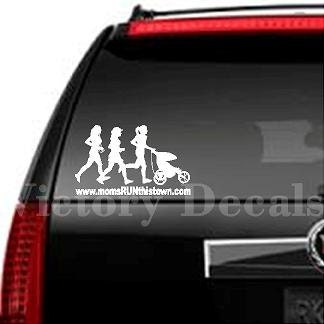 Moms RUN This Town Car Decal - 7x5 inches - MRTT