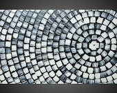 48 x 24 ORIGINAL Abstract Modern Acrylic Painting Art Deco Textured Black White Squares Modern Ready to Hang Made to Order