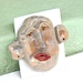 Ceramic wall art face - ceramic face - ceramic art - handmade ceramic