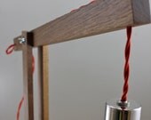 The "Catapult" Modern Wood Arm Lamp in Walnut - Contemporary Light Fixture Articulating Wooden Table Lamp - Reading Desk Task Gift