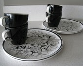 Mid Century Cera Stone by Jonas Roberts Bouquet Flower 8 Piece Snack Set