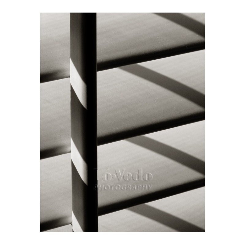 Chevron Stripes Photo Geometric Pattern Black and White Large Print 16x24 Shutters Shadows Lines Angles