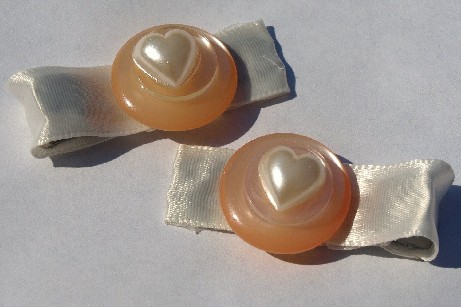 ivory and cream heart clippies