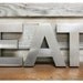 Vintage EAT Sign -- Brushed Steel Kitchen Sign