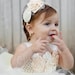 Ivory shades Flower headband, Vintage, Flower girl headband