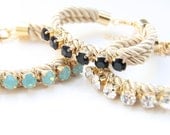 Love Rocks rhinestone Friendship Bracelet - 24k gold plated