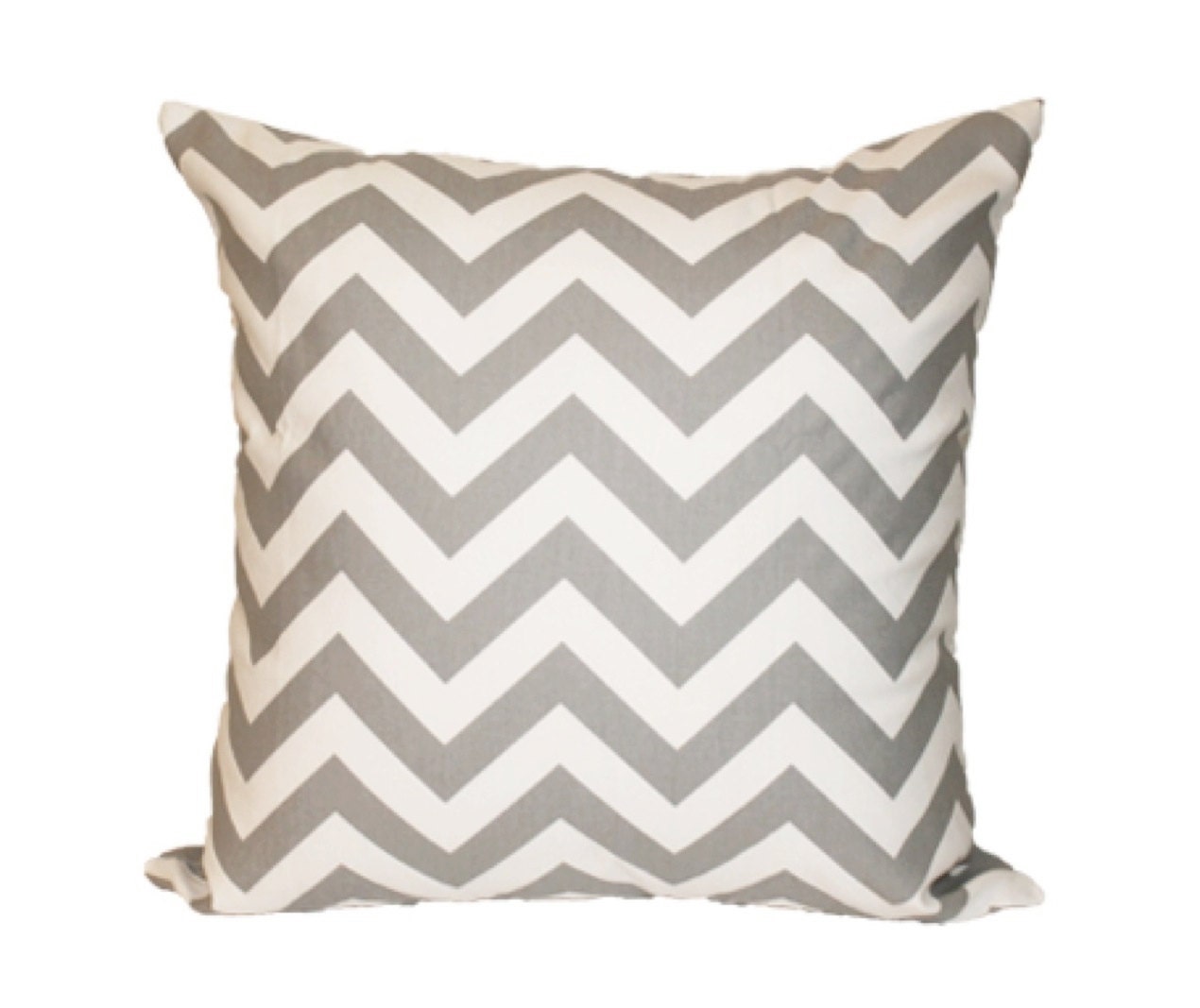 Grey Chevron Pillow Cover 20" x 20" Hidden Zipper Closure