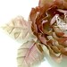 Olive and purple silk flower brooch/hair clip