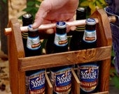 Best Man Gift -Home Brew Six Pack Carrier - Wooden Six Pack - Beer Caddy - Bottle Opener  - Men - Groomsmen Gift