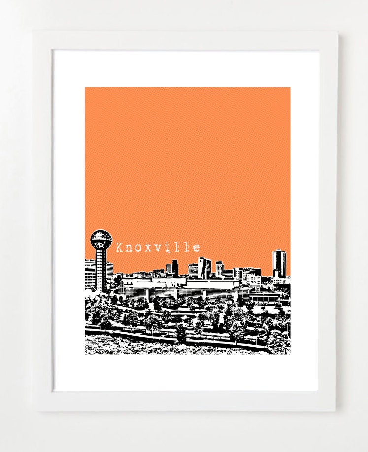 Knoxville, Tennessee Poster -  8x10 City Skyline Art Print - University of Tennessee