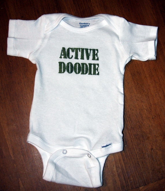 Active Doodie embroidered onesie