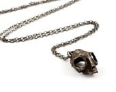 Bronze Cat Skull Necklace, skull necklace, cool fashion, animal skull, kitten skull pendant, statement piece