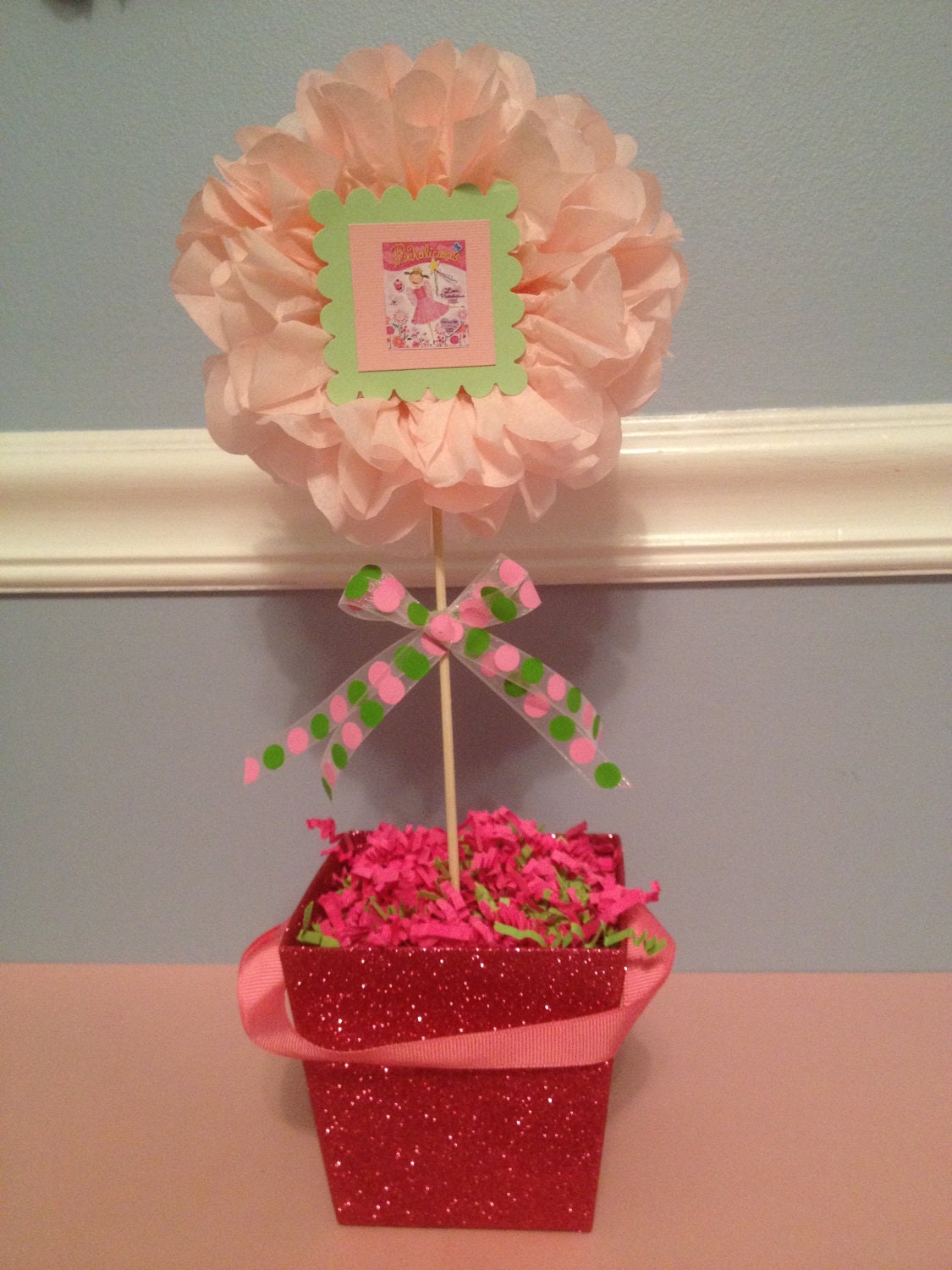 Tissue Paper Pom Pom Baby Shower Book Theme Centerpiece-  birthday party, wedding shower, bridal shower