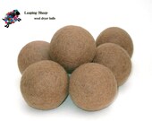 Leaping Sheep all natural  COCOA PUFF  colored wool dryer ball - BIG 7  cm in diameter -  eco friendly - diapers - mom