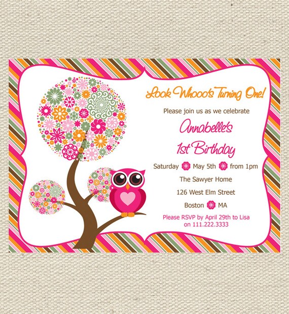 Owl Birthday/Baby Shower Invitation Printable Il_570xn