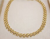 10% OFF Vintage Gold Statement Necklace, Linked Gold Chain Necklace