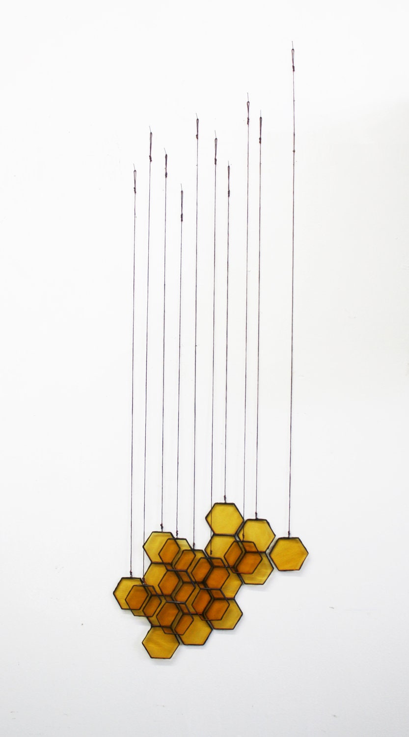 Stained Glass Honeycomb Drops (set of 10)