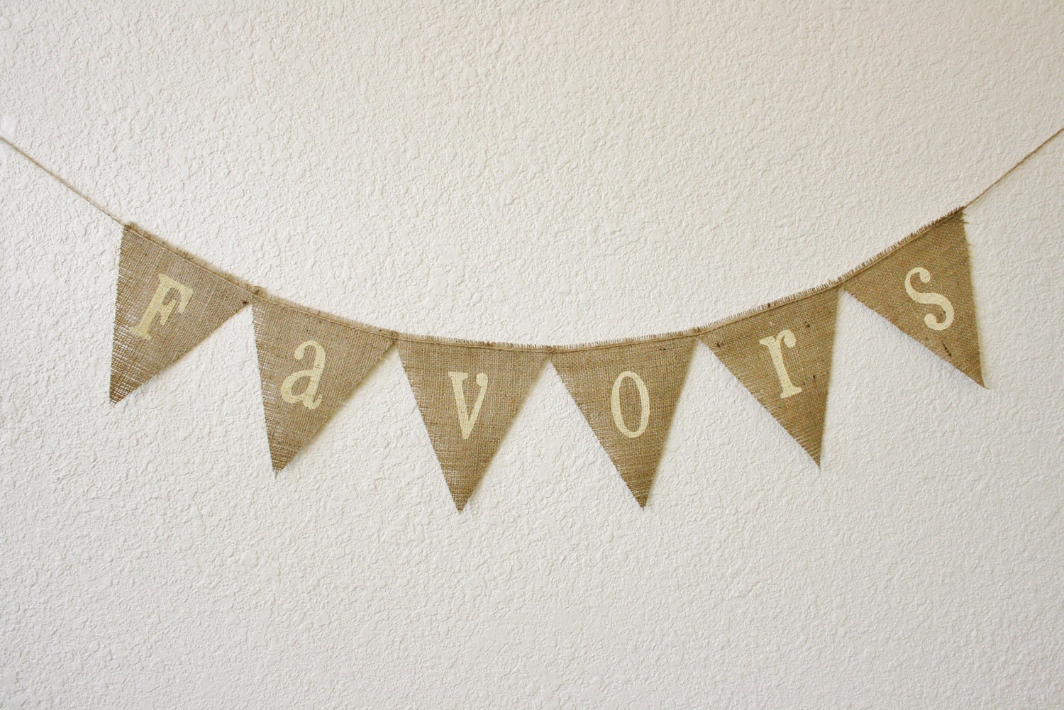 FAVORS Burlap and Twine Bunting, Banner, Photo Prop, Wedding Decor - CUSTOM MADE