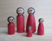 SALE-Nature's Pirate Dollhouse Family-Natural Wooden Toy-Set of 5