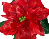 Poinsettia Sugar Cake Topper