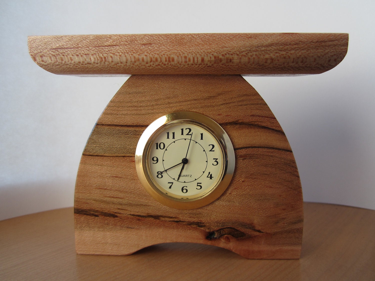 Mini Bungalow Clock, Arts and Crafts Clock, Small Desk Clock, Small Mantel Clock
