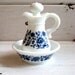 Vintage Avon Blue and White set of 2, nautical or beach, pretty and useful bathroom decor storage