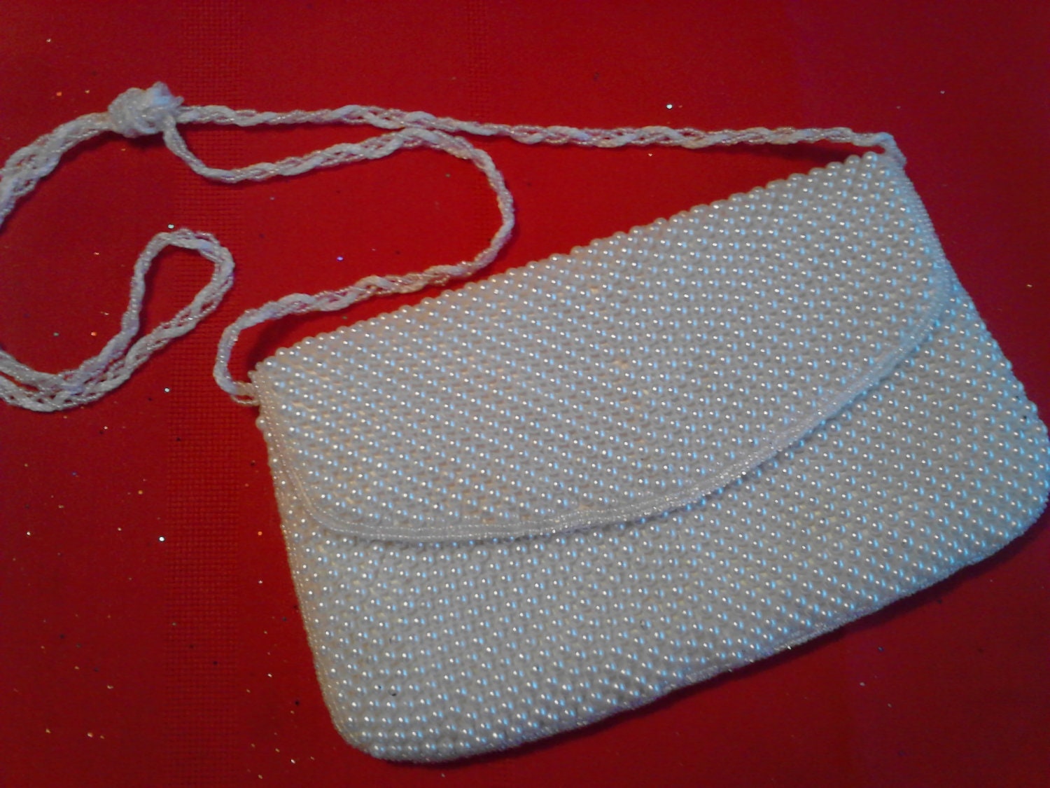 Prom Night   Pearly Beaded Bridal or Evening Bag
