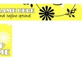 Etsy Shop Banner and Avatar set, yellow, flowers, fun, bright, pre-made, customizable