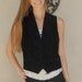 Black suede button up vintage vest