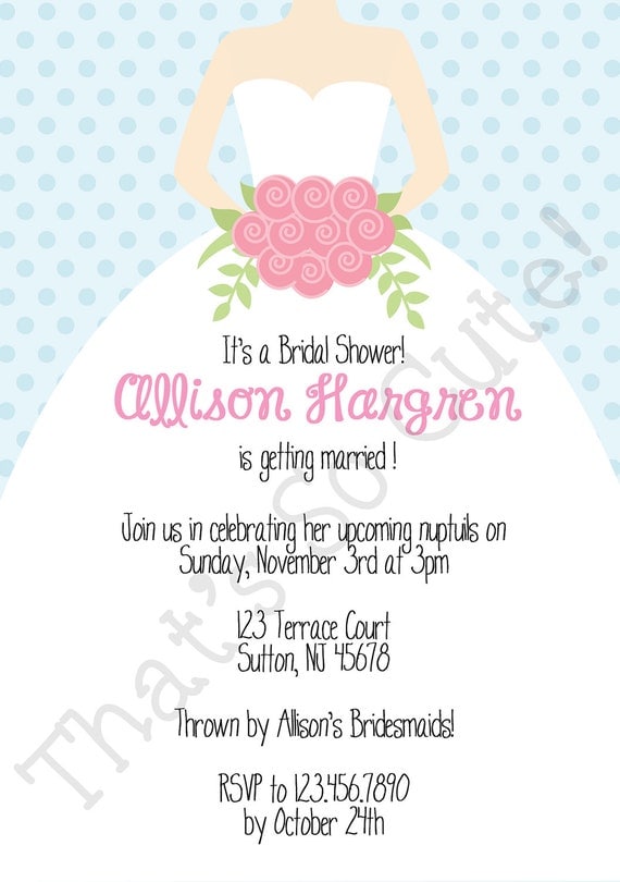 Bridal Shower Invitation: Blue Polka Dots Il_570xn