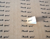 160 Thank You Cursive Kraft Labels