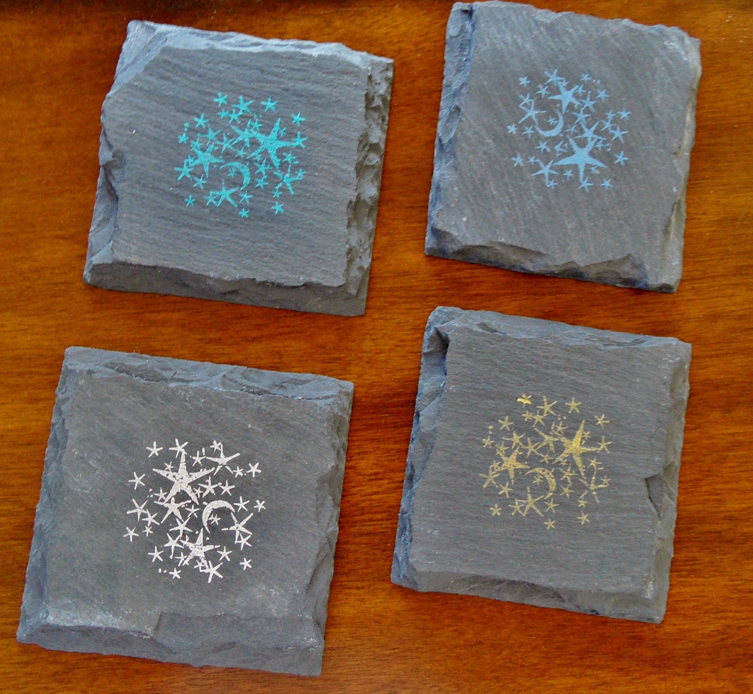 Starry Night Slate Coasters (Set of 4) College, Housewarming