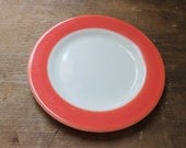 Vintage Pyrex Flamingo Red Band Luncheon Plate