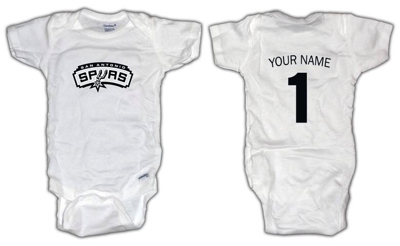 Basketball San Antonio Spurs ONESIE with custom name. Baby/Toddler sizes.