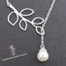 SALE, 10% OFF: Branch and pearl lariat necklace in white gold, branch necklace, pearl necklace, pearl pendant, wedding jewelry, bridesmaid