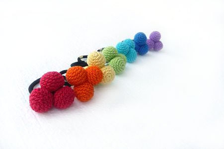 Children Spring Bubble ponytail holders for toddler - rainbow colors