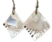 Square sterling silver earrings, handmade in the UK