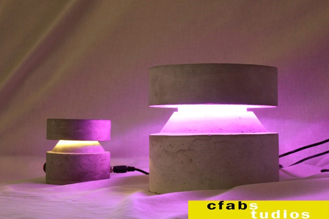 LED Coffee Table Night Lamp Round R3-Lite Remote Control Colorful Vivid Changing Concrete
