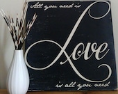 12x12 "All you need is LOVE is all you need" Typography Word Art Painting