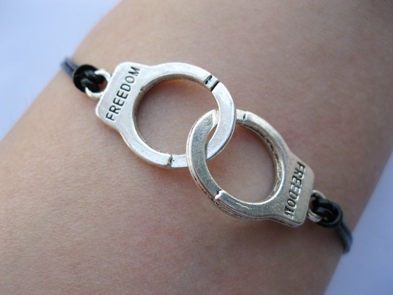 Bracelet-antique silver handcuff bracelet,handcuff cuff