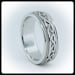 14k Men's Wedding Band Custom Bridal Jewelry White Gold Yellow Gold Platinum Two Tone Available Hand Carved Celtic Knot
