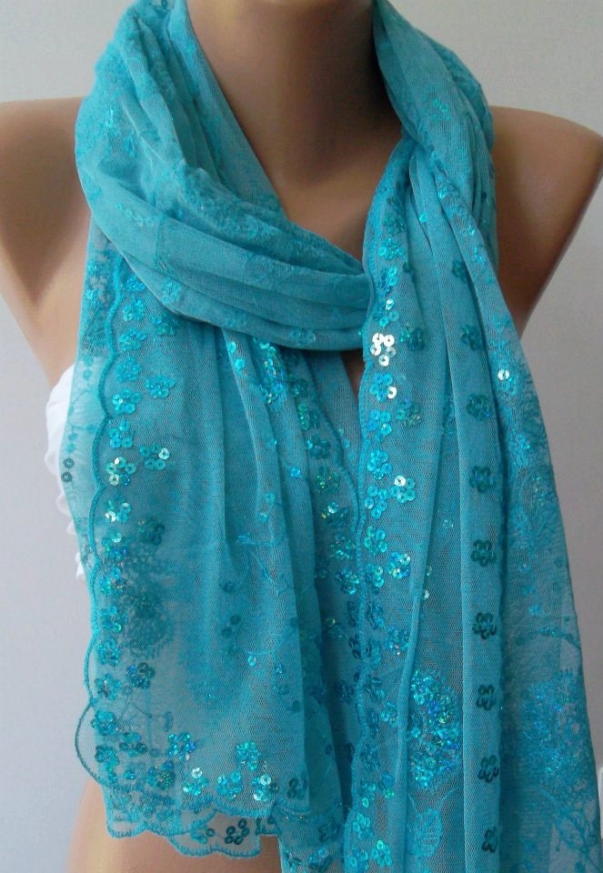 Elegant -Blue /Turkish Shawl -Scarf
