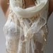 Pearl White ---- Elegance Shawl / Scarf with Lace Edge-